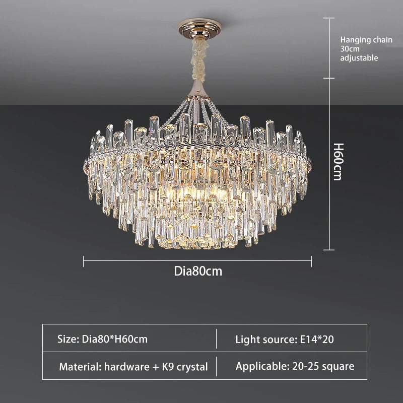 80 cm Crystal Chandelier For Living Room