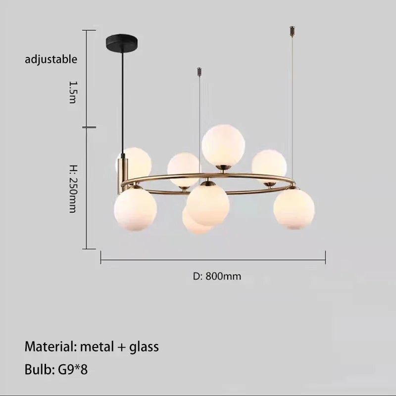 8 Light Modern Ball Ceiling Lights