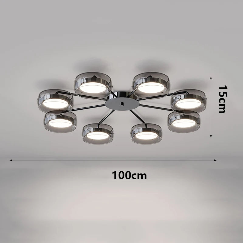 8 Light Modern Ceiling Light For Dining And Living Rooms