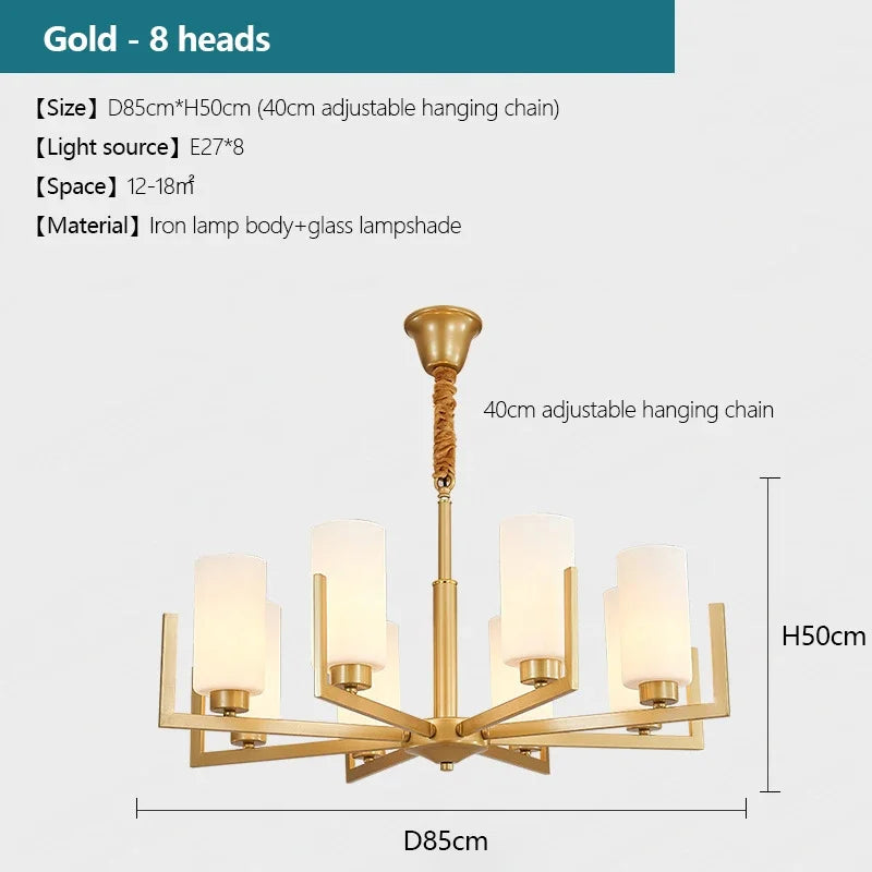 8 Light Modern Nordic Chandelier For Dining Room