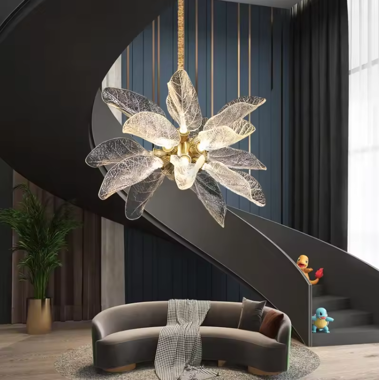 Acrylic Glass Leaf Chandelier