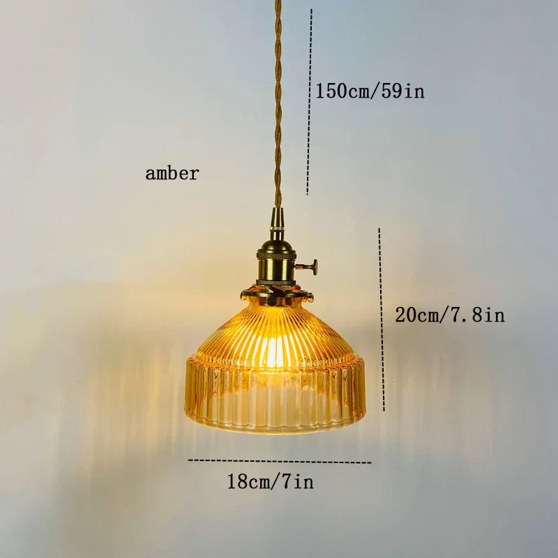 Amber Retro Glass Pendant Lights
