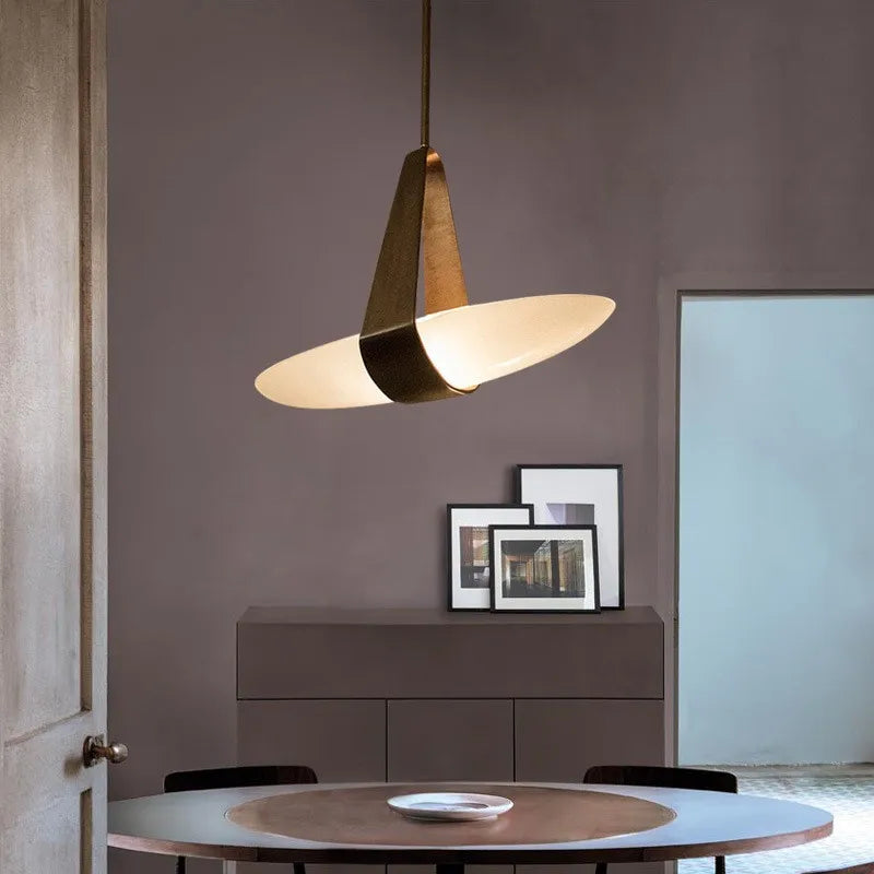 Art Deco Leather Ceiling Light