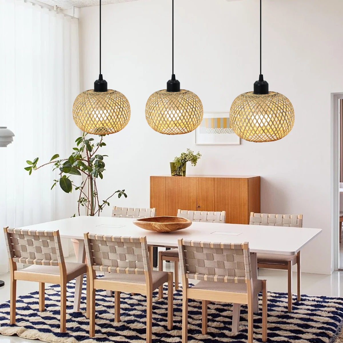 Bamboo Pendant Lamp Natural Rattan Chandeliers