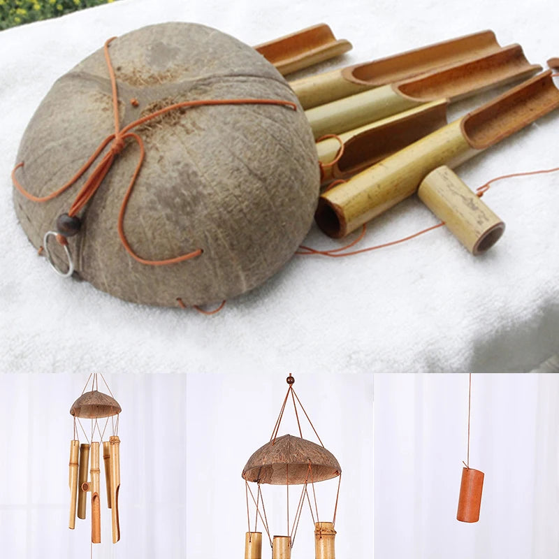 Bamboo Wind Chimes Wooden Wind Chimes Bamboo and Coconut Wind Chimes