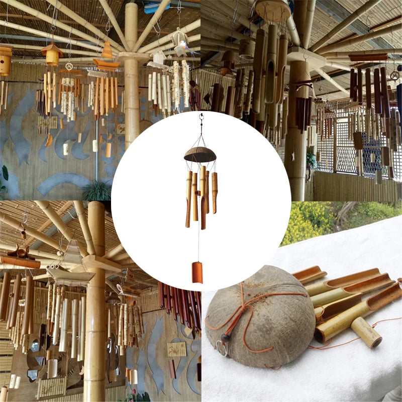 Bamboo Wind Chimes Wooden Wind Chimes Bamboo and Coconut Wind Chimes