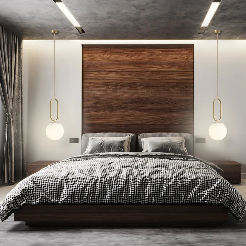 Gold Glass Pendant Light Bedroom