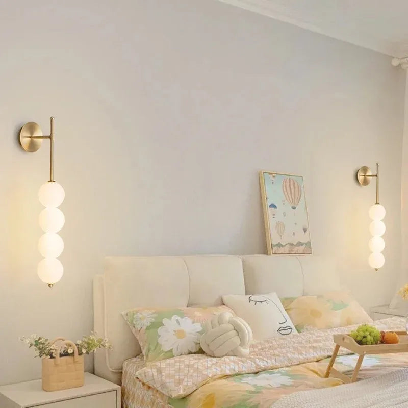 Bedroom Wall Sconce With Milky White Lampshade