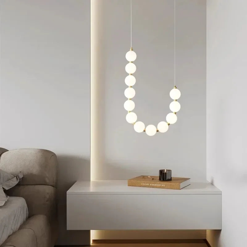 Bedside LED Ball Pendant Light Chandelier