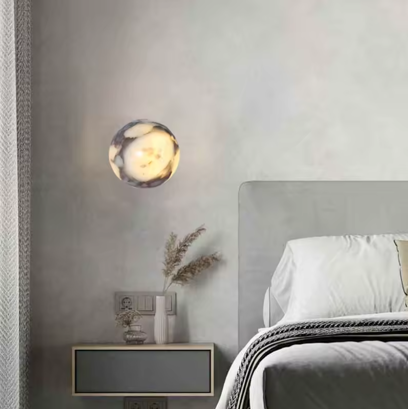 Bedside Marble Ball Wall Sconce