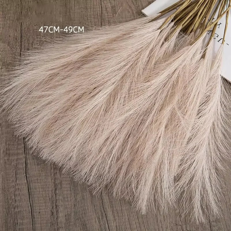 Beige Artificial Pampas Grass Home Decoration