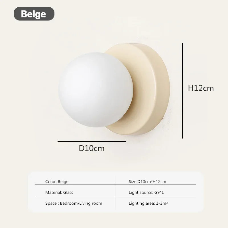 Beige Nordic Globe Wall Sconces