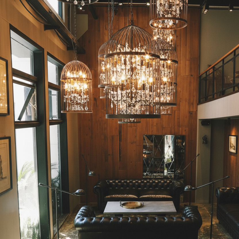 Birdcage Chandelier Living Room