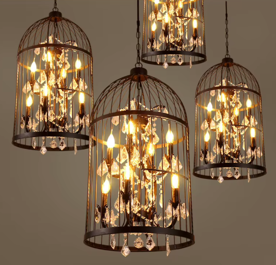 Birdcage Chandelier With Crystal