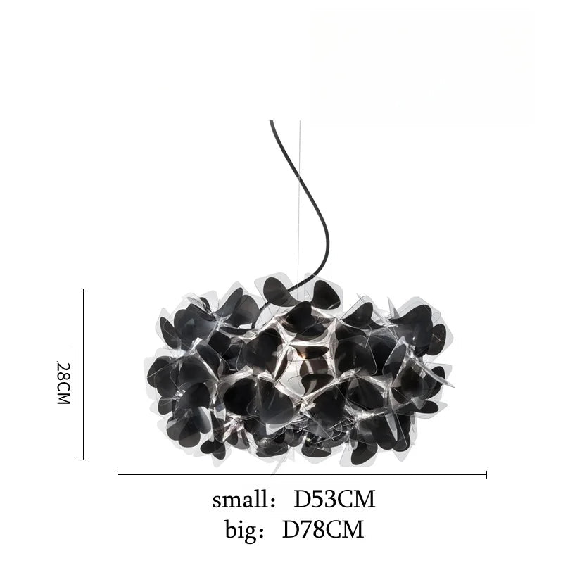 Black Flower Petal Hanging Ceiling Lights