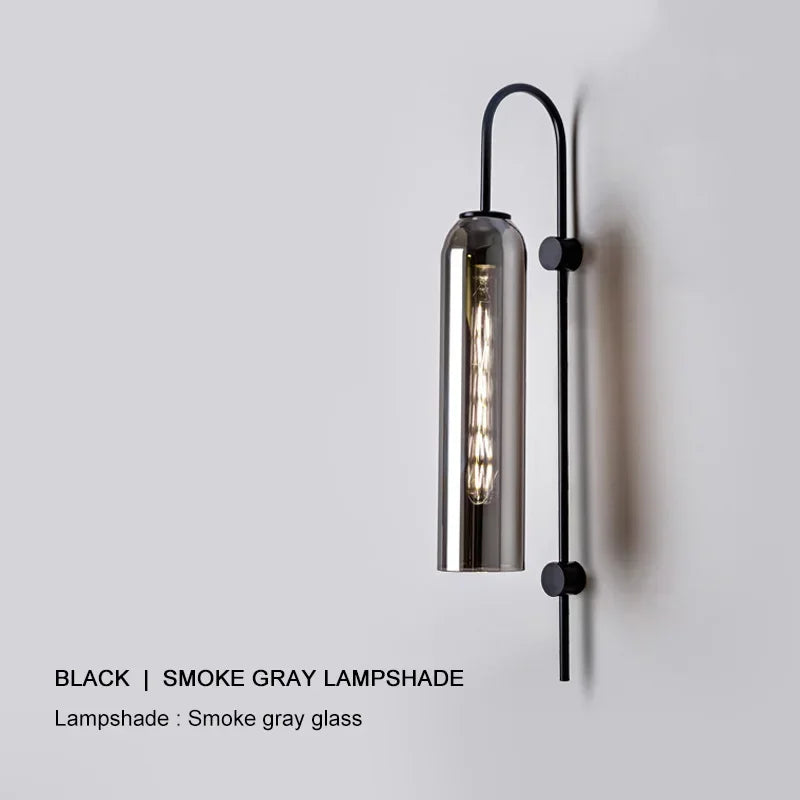 Black Luxury Glass Wall Light for Bedroom Or Living Room