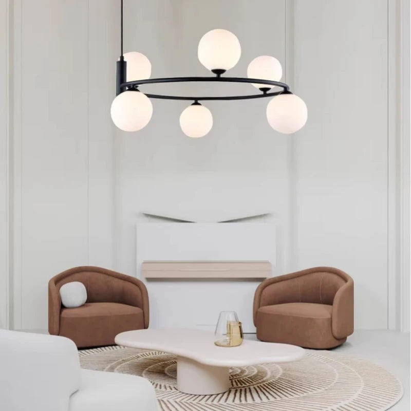 Black Modern Ball Ceiling Light Living Room