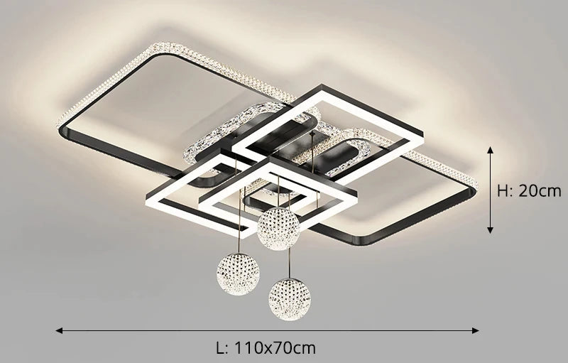 Modern Minimalist LED Ceiling Lights for Living Room Bedroom Black