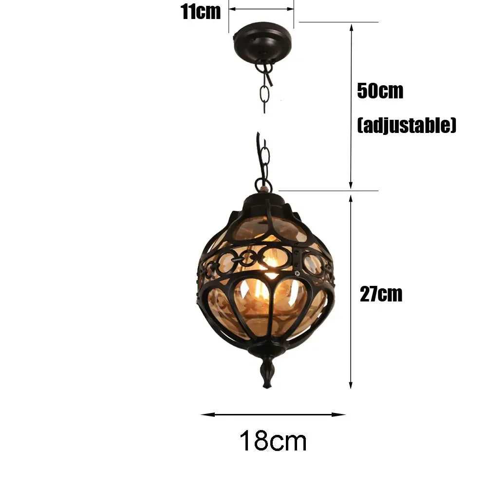 Black Outdoor Hanging Pendant Light