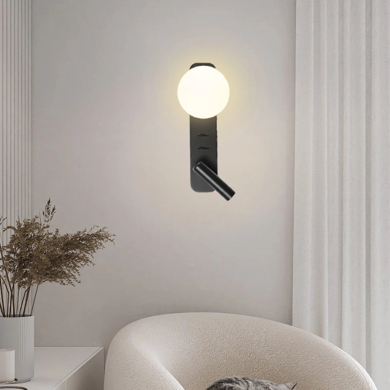 Black Rotatable Wall Light For Bedroom Bedside