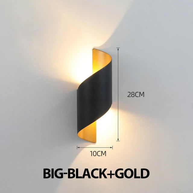 Black Spiral Wall Sconce Lights