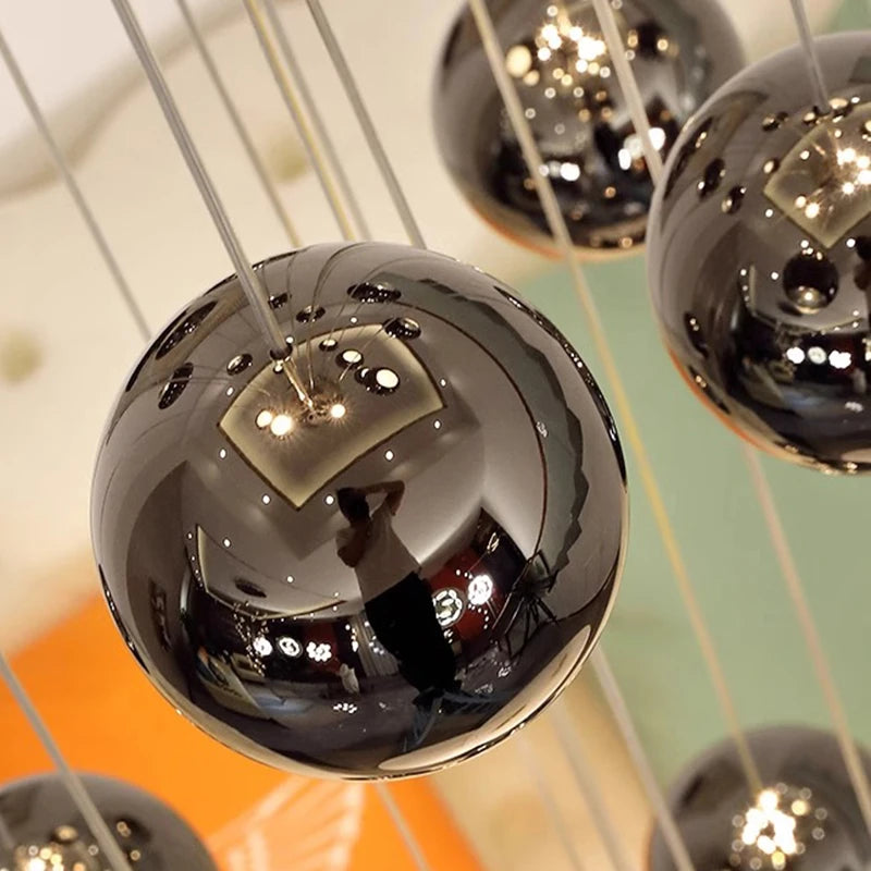 Black Ball Pendant Light Chandelier