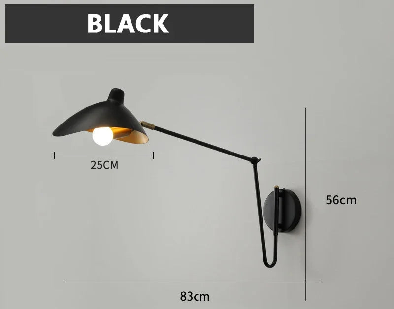 Black Wall Light With Swing Arm