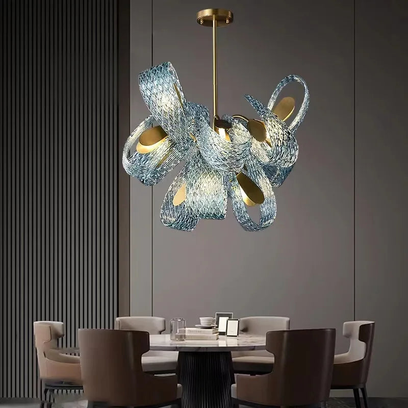 Blue Glass Ceiling Light