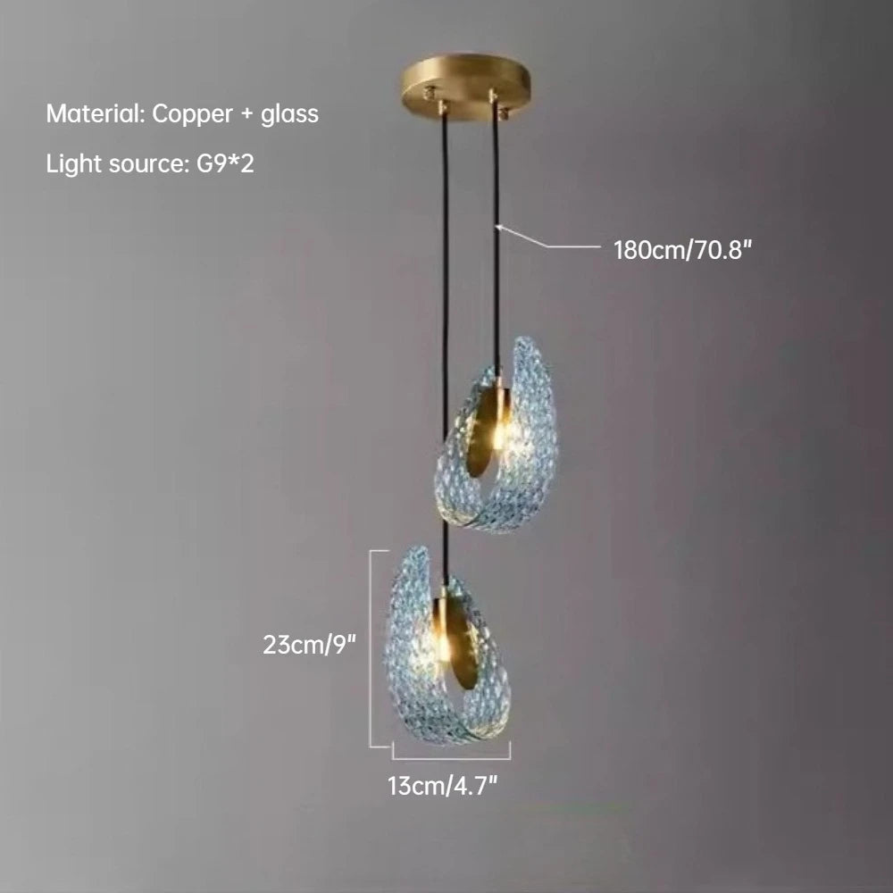 Blue Glass Pendant Light