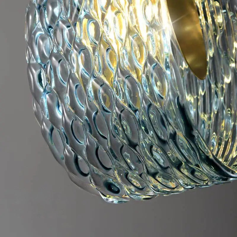 Blue Glass Pendant Light Fixture For Bedroom