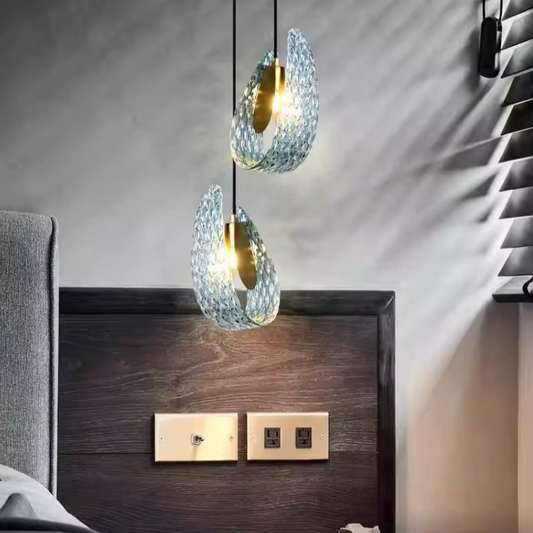 Blue Glass Pendant Lights For Bedroom