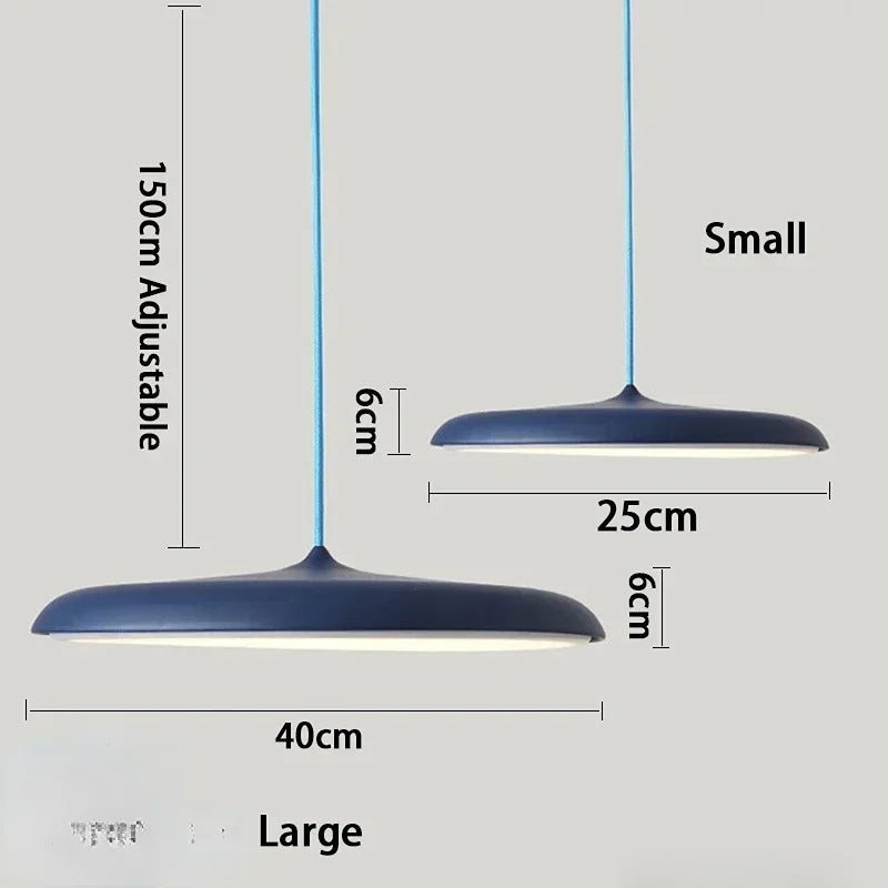Blue Modern Round Hanging Ceiling Light For Kitchen Dining Or Living Room