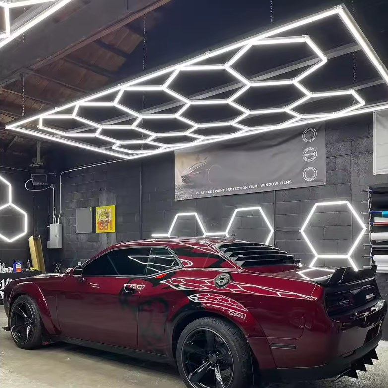 Bright Hexagon Ceiling Light For Garage Shop Hair Salon Hotel