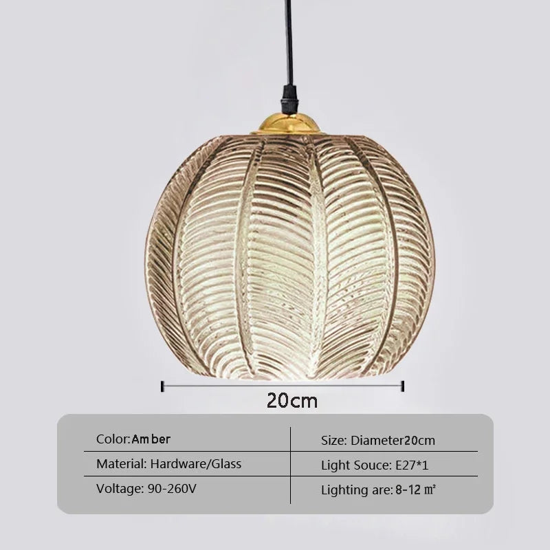 Brown Textured Glass Pendant Light