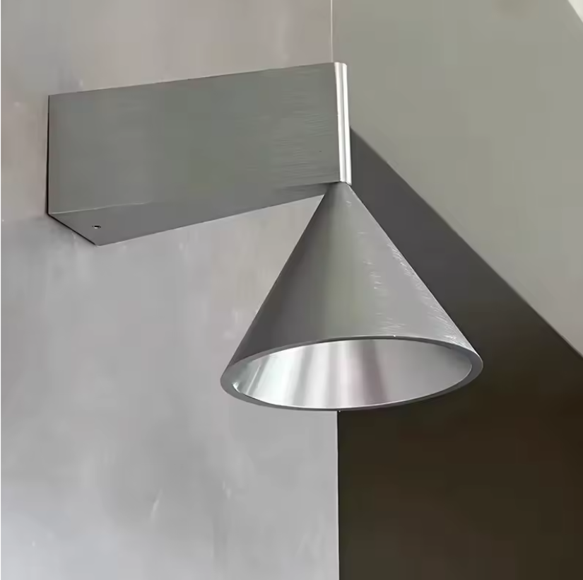 Brushed Aluminum Conical Wall Sconces