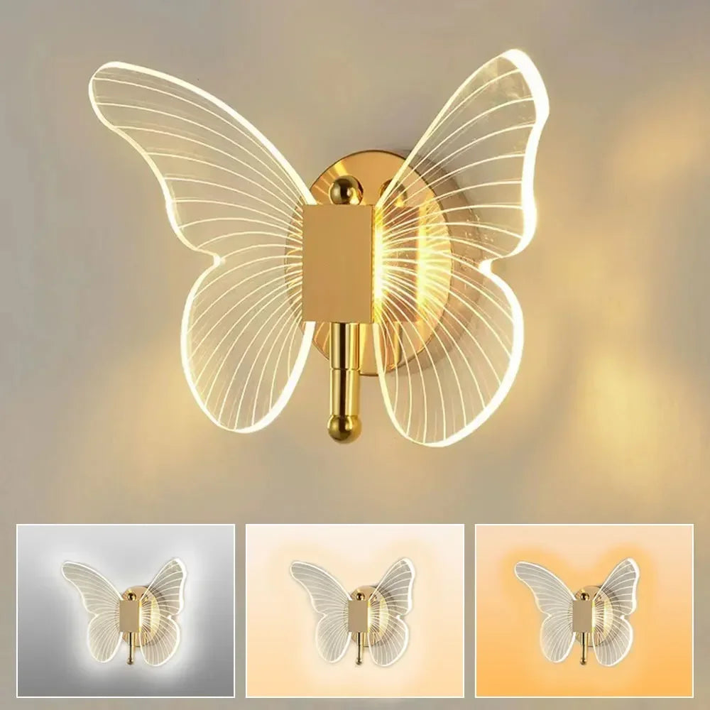 Modern Acrylic Butterfly LED Wall Lamp