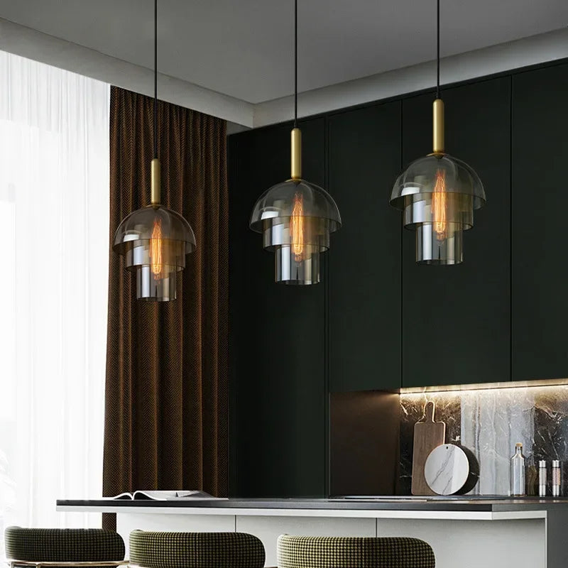 Champagne Glass Pendant Lights For Kitchen Dining Room