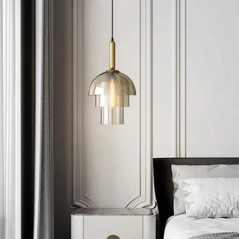 Champagne Glass Pendant Lamp For Bedroom