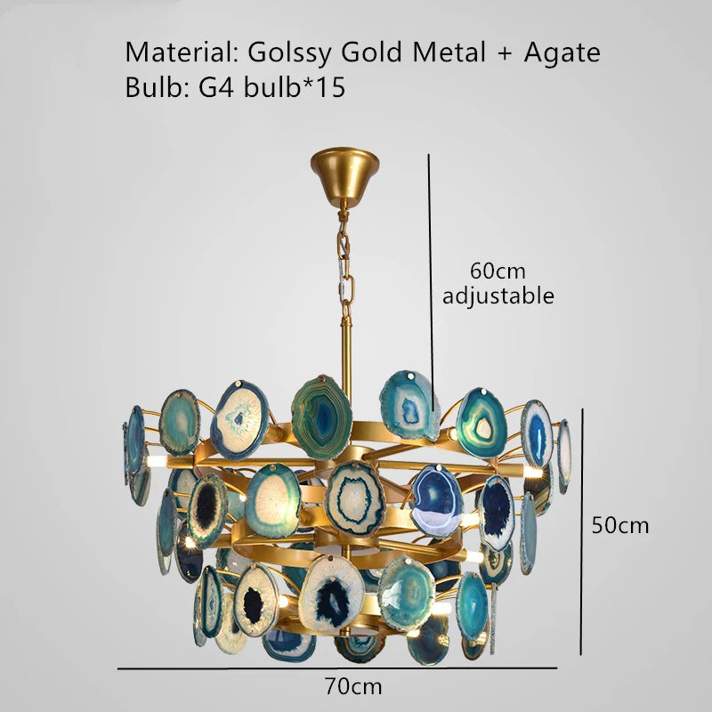 Chandelier With Green Agate Quartz