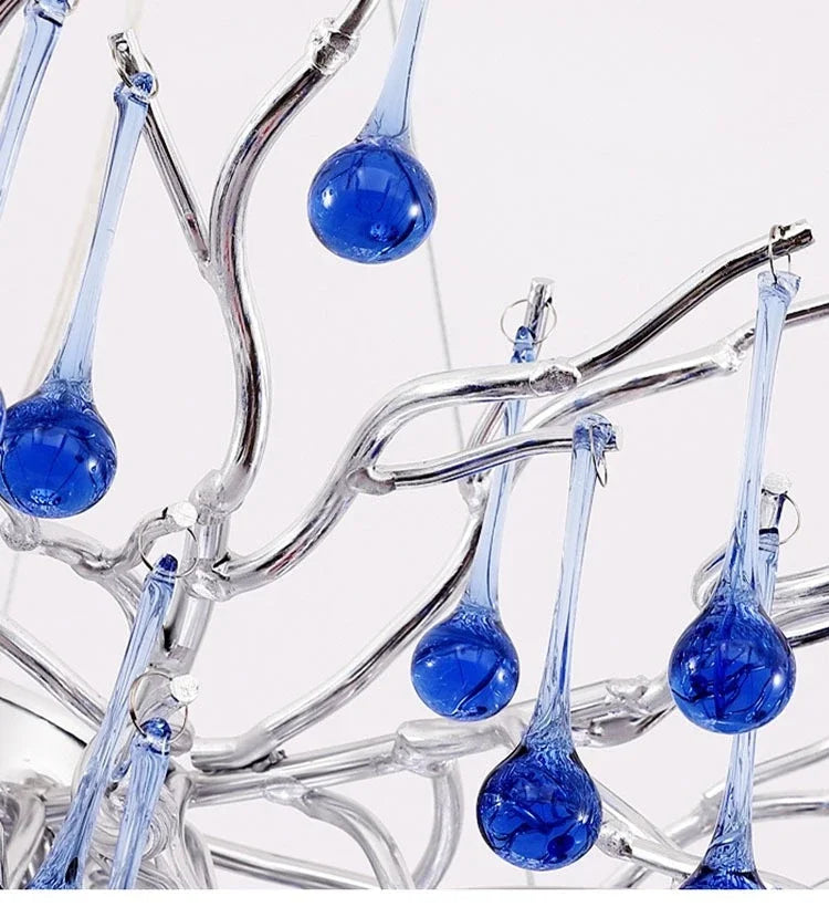 Luxury Blue Crystal Chandelier