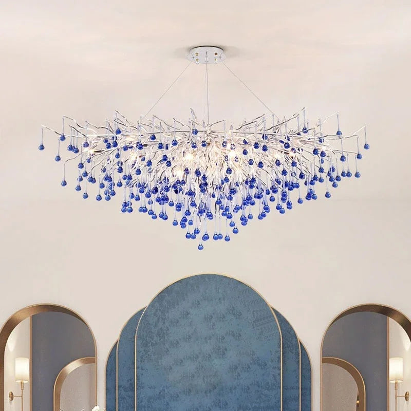 Chandelier With Blue Crystals