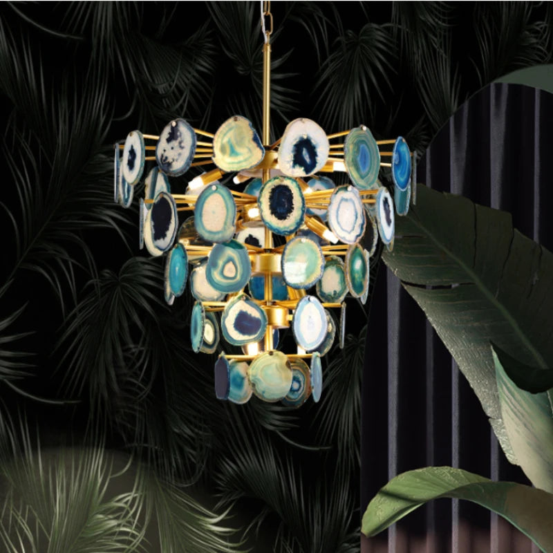 Chandelier With Green Agate Quartz