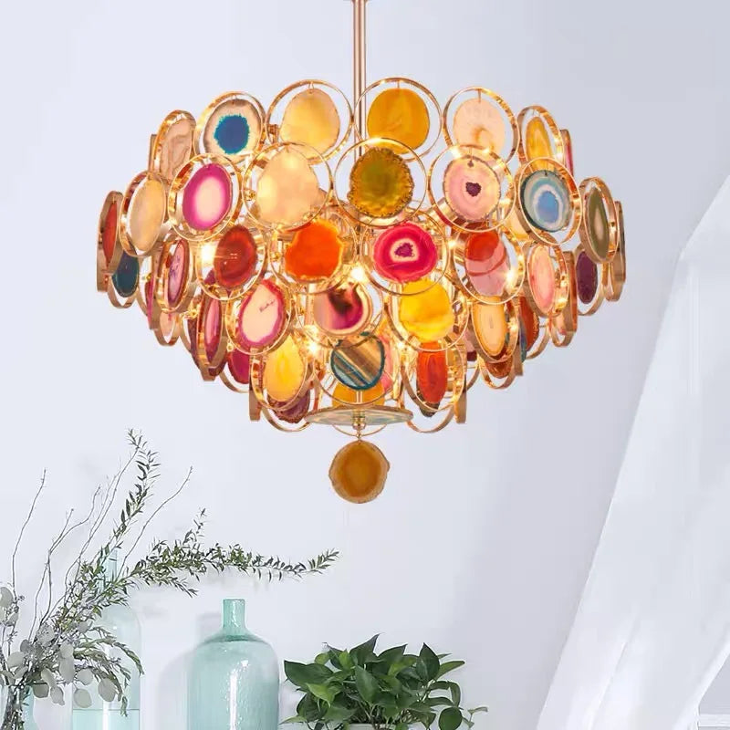 Chandelier With Red Agate Quartz