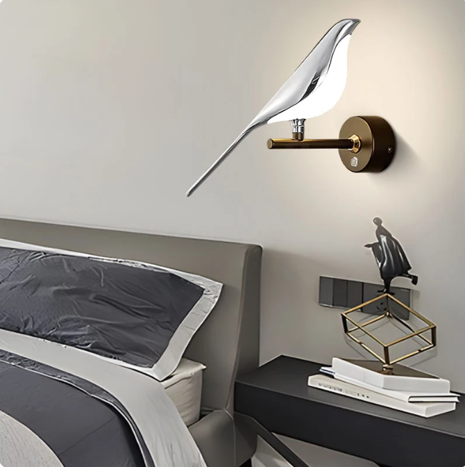 Chrome Bird Wall Lamp