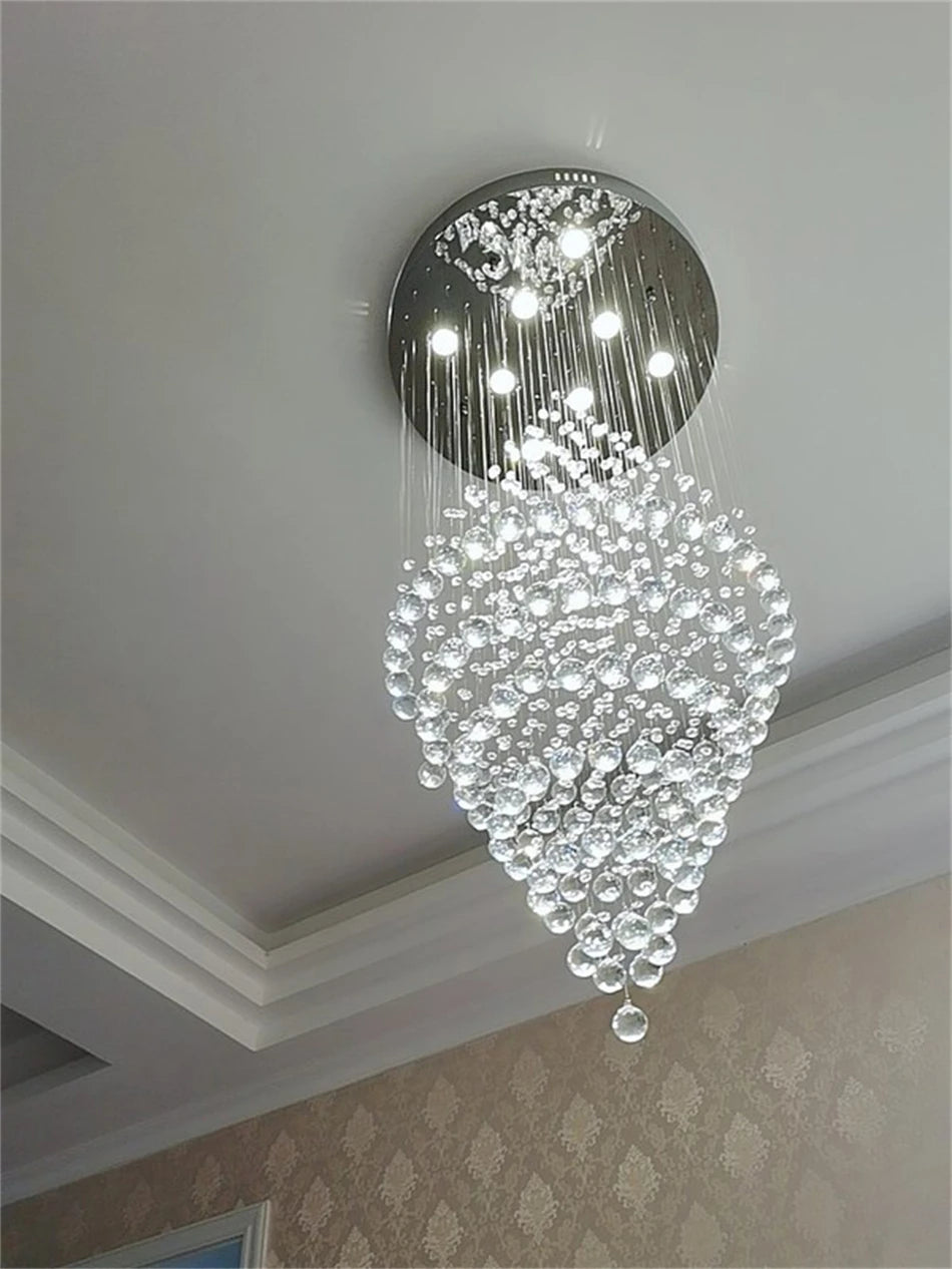 Modern Luxury LED Crystal Chandelier Chrome