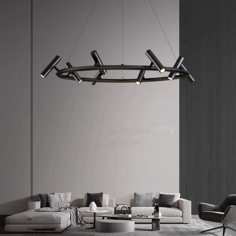 Circular Pendant Light With Spotlights