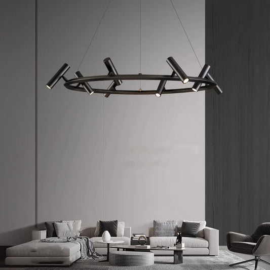 Circular Pendant Light With Spotlights