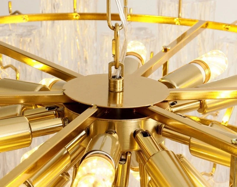 Clear Glass LED Chandeliers for Ceiling, Living Room Restaurant