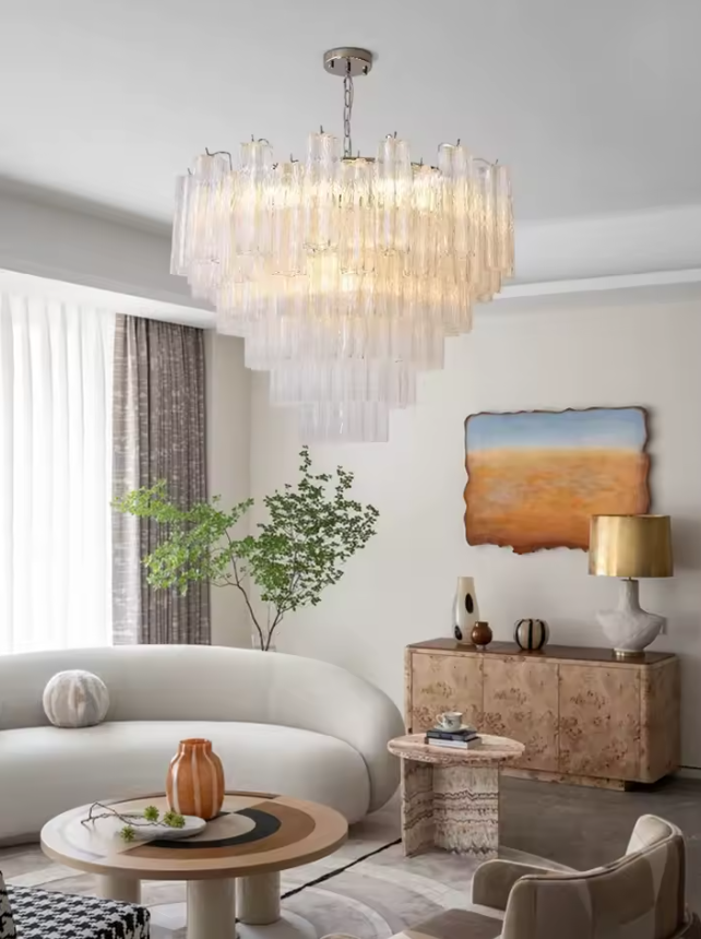 Clear Glass Ceiling Light Chandeliers Living Room