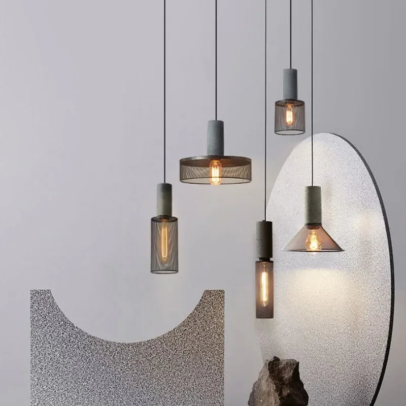 Concrete Pendant Lights For Kitchen Island And Dining Room